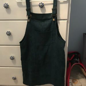 Hunter green overall dress